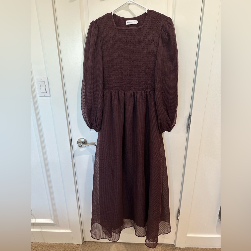 Veiled Collection Square Neck Smocked Top Flare dress Size XS Browns Womens